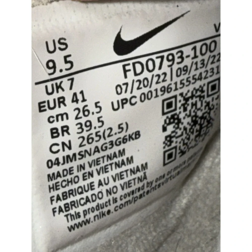 Nike Air Force 1 Low Womens 9.5 Mens 8 White Leather Casual Shoes Daily Sneakers
